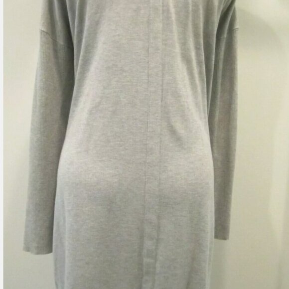 Ellen Tracy GRAY viscose nylon Cardigan Duster Drop Shoulder Pockets M worn once - Picture 4 of 8